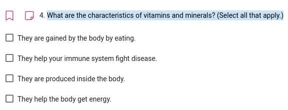 What are the characteristics of vitamins and minerals? (Select all that apply.)-example-1