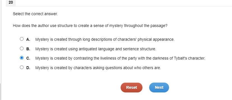 how does the author use structure to create a sense of mystery throughout the passage-example-1