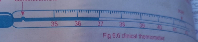 Immatic Questions: Describe a clinical thermometer with a labelled diagram.​-example-1