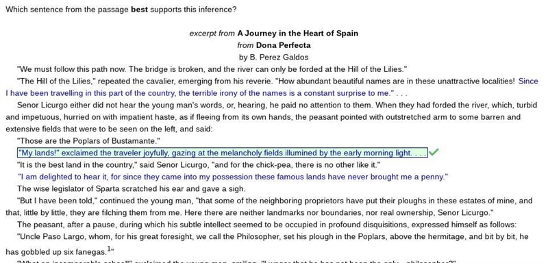 it is more important to senior Don Jose to claim his land then to spend time with-example-1