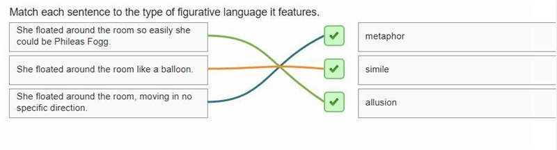 Match each sentence to the type of figurative language it features.-example-1