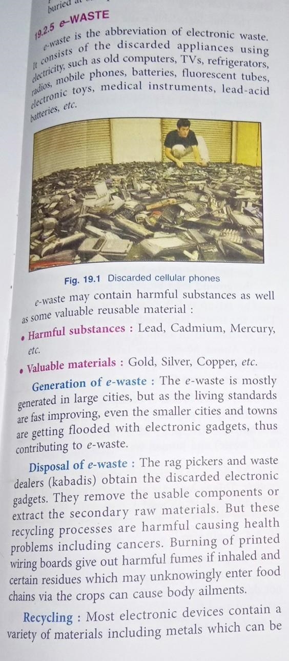 Write a paragraph on Electronic Waste and Environmental Pollution~​-example-1