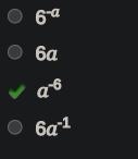 Examine this expanded form. 1 (a)(a)(a)(a)(a)(a) Which is the expression in exponential-example-1