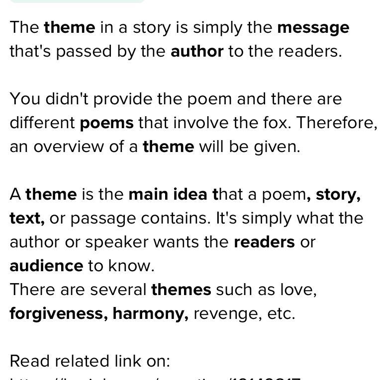 One theme explored in the poem involves —-example-1