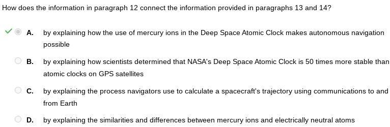 Read paragraphs 12 through 14 from the passage. (12) Up to 50 times more stable than-example-1