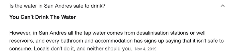 Can you drink tap water in San Andres?-example-1