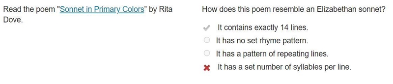 Read the poem "Sonnet in Primary Colors" by Rita Dove. How does this poem-example-1