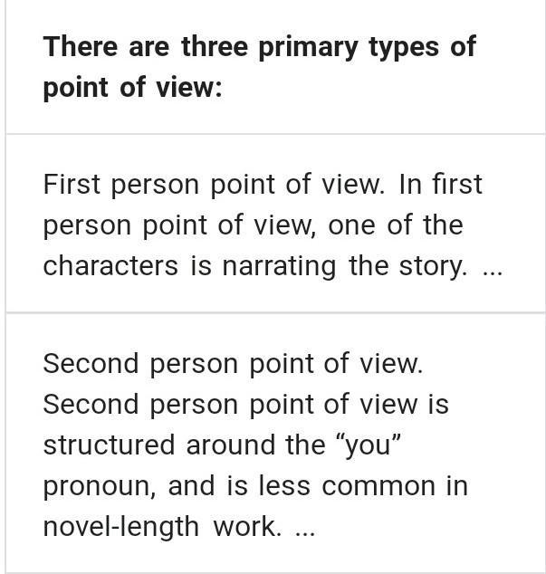 What four different points of view can writers can use? Give an example or describe-example-1