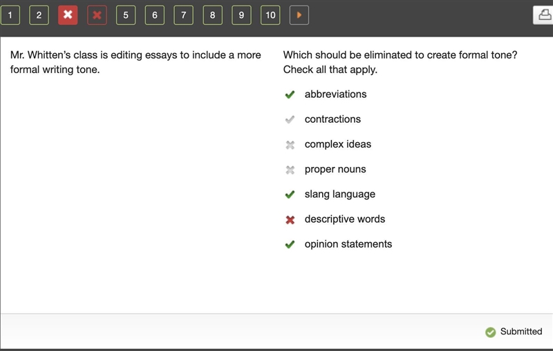 Mr. Whitten’s class is editing essays to include a more formal writing tone. Which-example-1