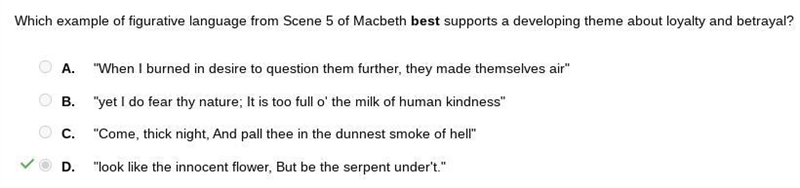 Which example of figurative language from Scene 5 of Macbeth best supports a developing-example-1