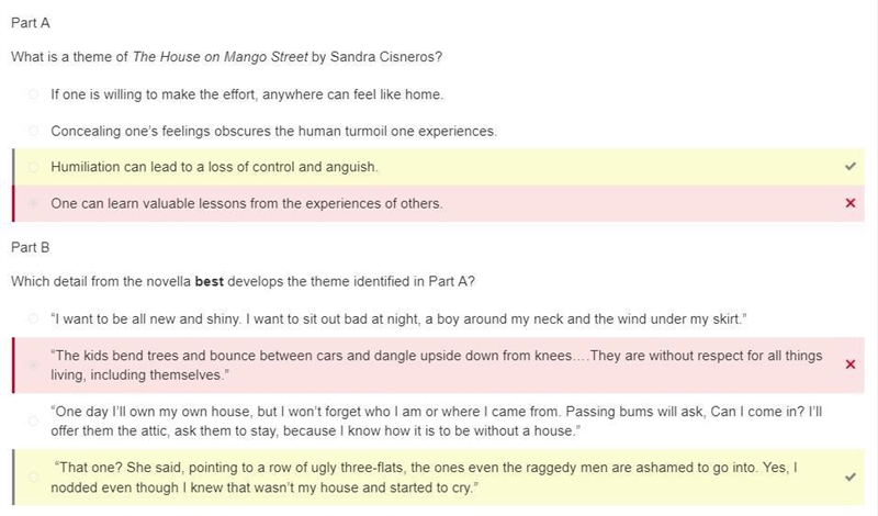 I NEED HELP What is a theme of The House on Mango Street by Sandra Cisneros? Concealing-example-1