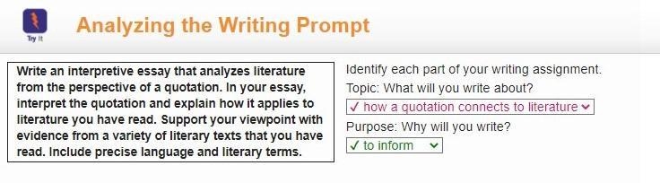 Identify each part of your writing assignment. Topic: What will you write about? Purpose-example-1