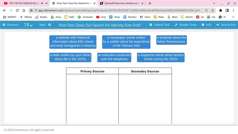 Determine whether each source is a primary or secondary source.-example-1