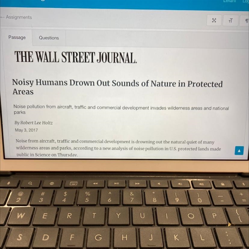 Noise pollution can be harmful to wildlife in protected areas. What evidence from-example-1