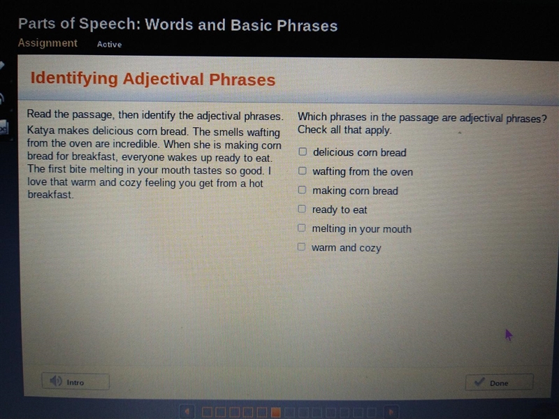 Which phrases in the passage are adjectival phrases? ​-example-1