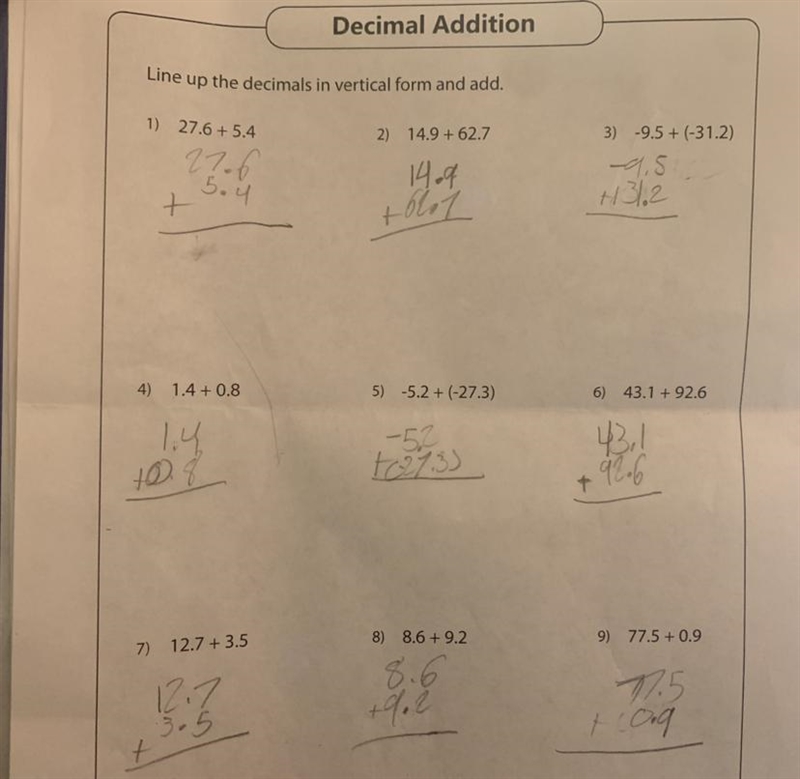 Line up the decimals in vertical form and add. Don’t mind the hand written i was lazy-example-1