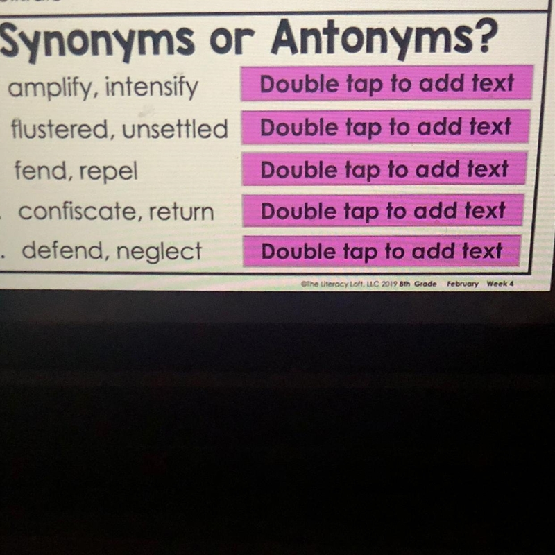 Synonyms or antonyms-example-1