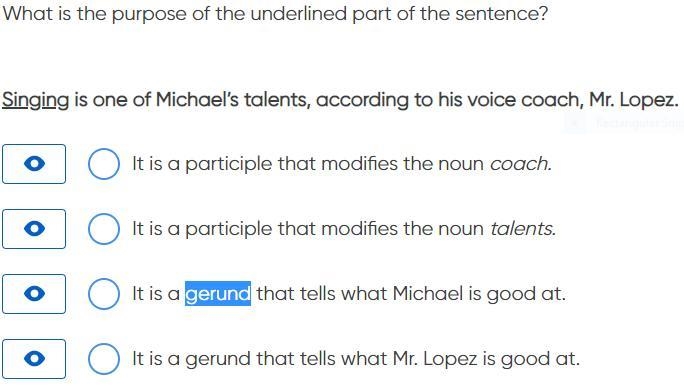 What is the purpose of the underlined part of the sentence?-example-1