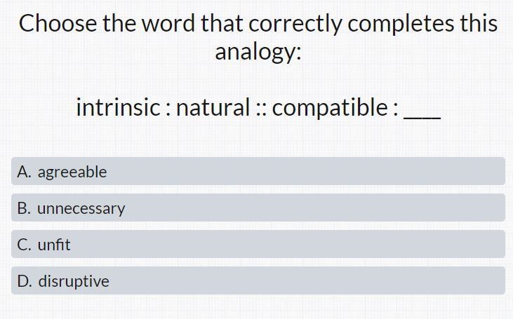 Which word fits the analogy. please help!-example-1