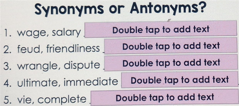 Synonyms or antonyms?-example-1