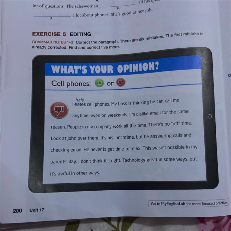 Complete the paragraph there are six mistakes-example-1