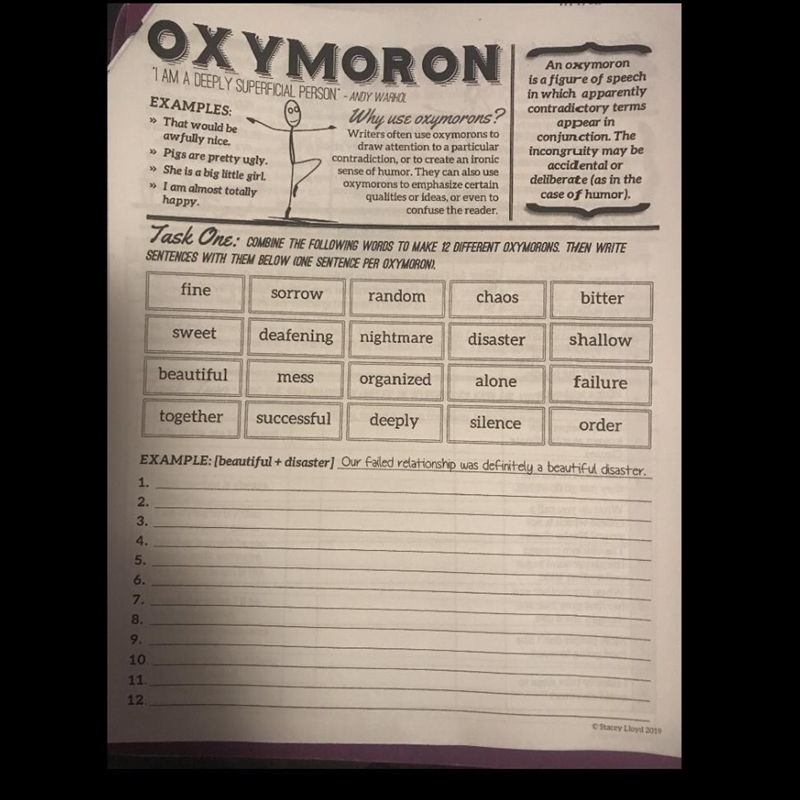 NEED HELP ON OXYMORONS !!!!!-example-1