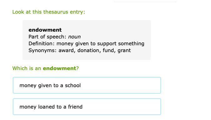 Which is an endowment?-example-1