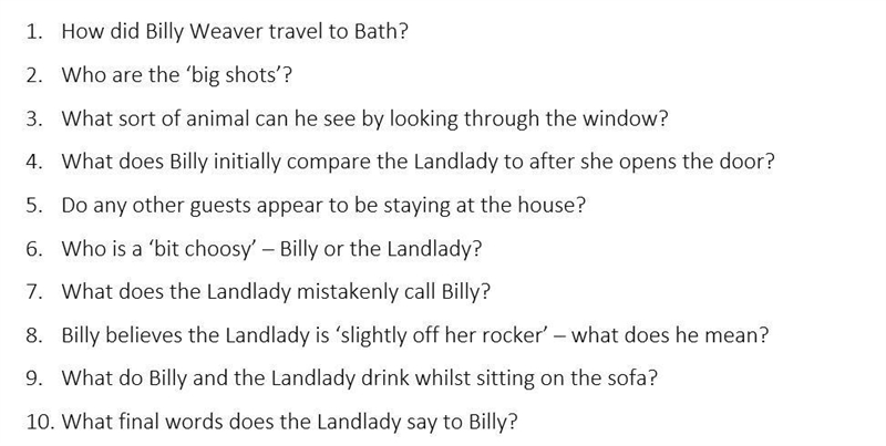 Can anyone pls help with any of these answer? Chapter: The Landlady-example-1