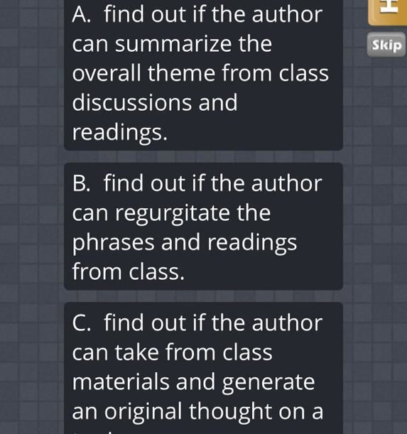 The main purpose of a persuasive essay assignment is to… (Answer choices are in SS-example-1