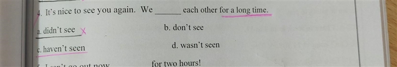 The correct answer is underlined by pink pen but don't know why? Can someone tell-example-1