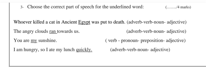 Choose the correct part of speech for the underlined word​-example-1