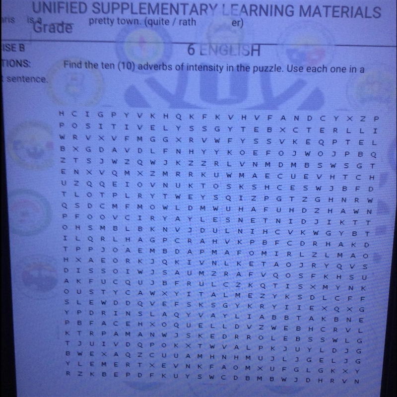 Find the 10 adverb of intensity in the "puzzle"-example-1