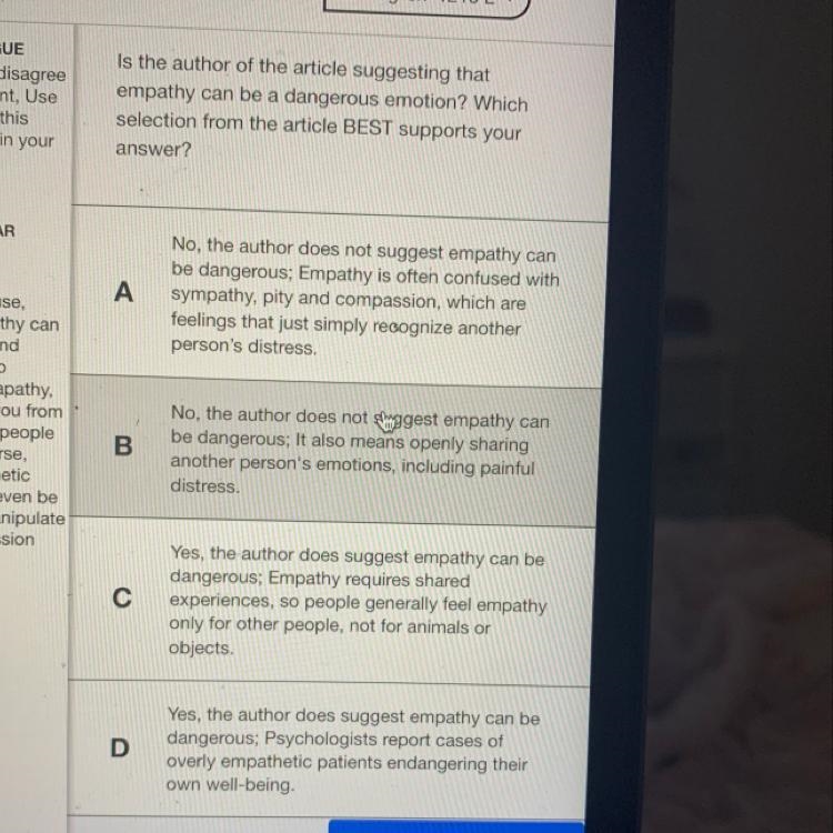 Is the author of the article suggesting that empathy can be a dangerous emotion? Which-example-1