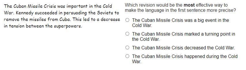 The Cuban Missile Crisis was important in the Cold War. Kennedy succeeded in persuading-example-1