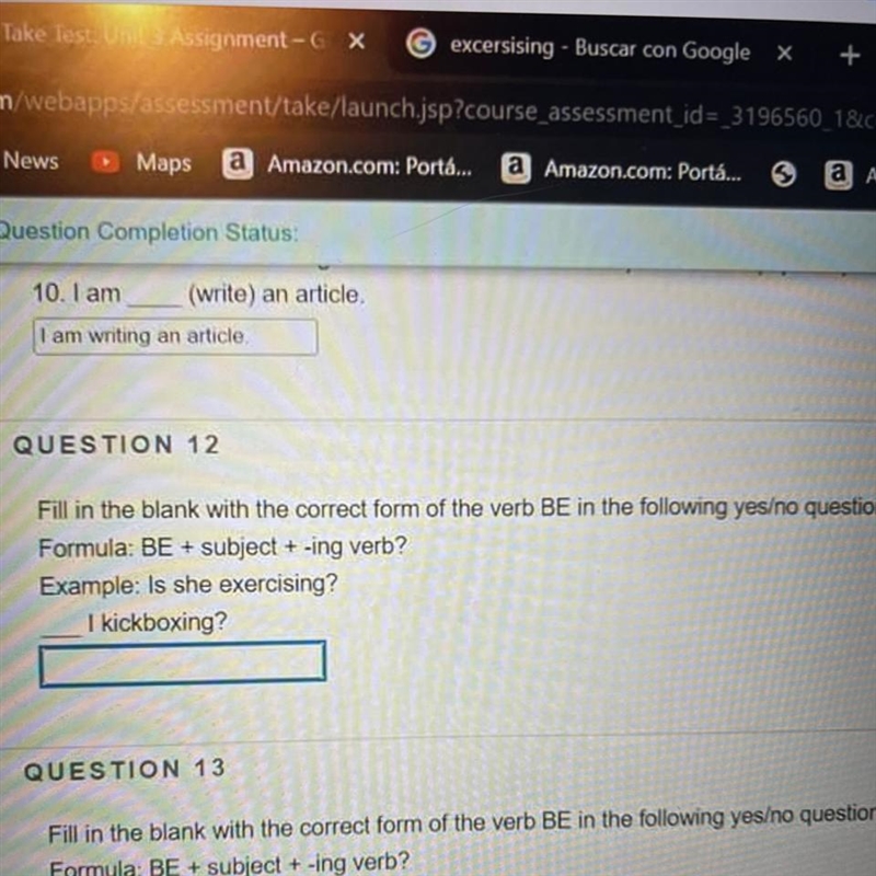 Fill in the blank with the correct form of the verb BE in the following yes/no question-example-1