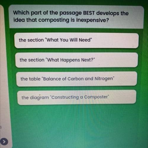 Which part of the passage best develops the idea that composting is inexpensive-example-1