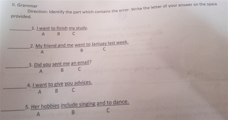 Identify the part which contains the error. Write the letter of your answer on the-example-1