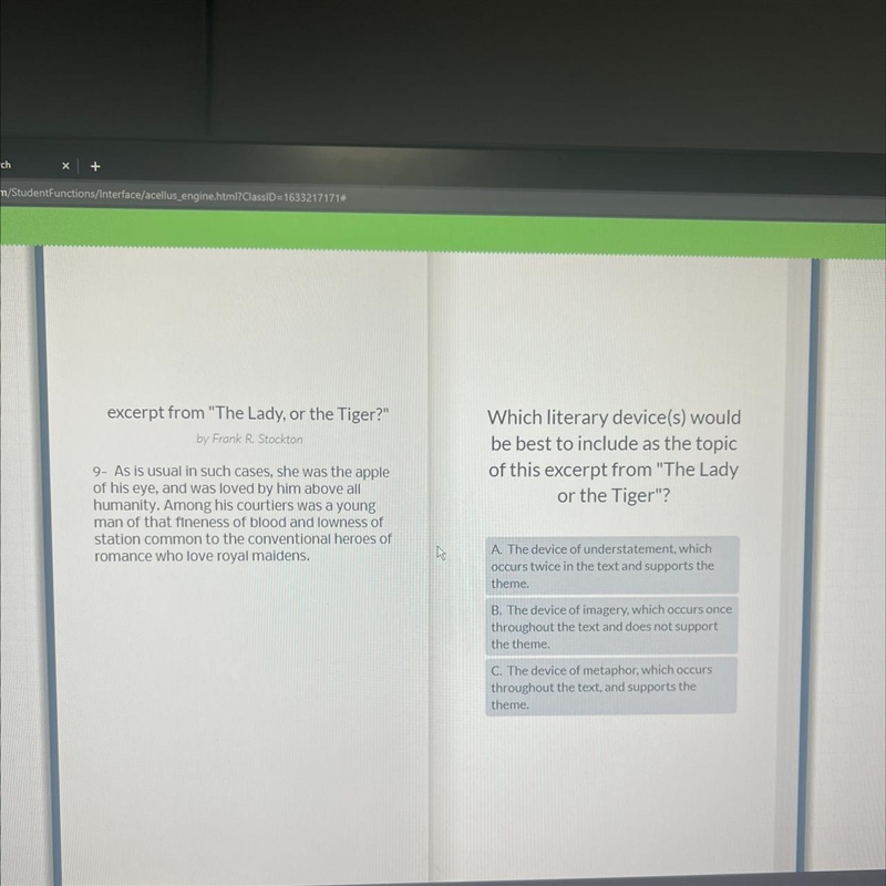 NEEDD HELP!! 50 points excerpt from "The Lady, or the Tiger?" by Frank R-example-1