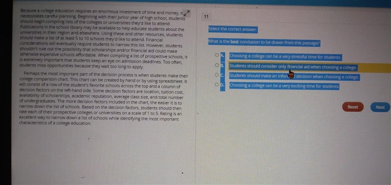 Select the correct answer. What is the best conclusion to be drawn from this passage-example-1