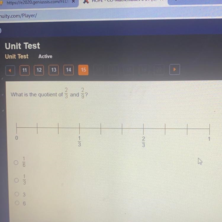 2 2 What is the quotient of 3 and g? 0 1 د ادين 1 3 2 3 o Ol- 6 1 0.3 o O 3 06-example-1