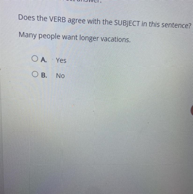 Does the verb agree with the subject in this sentence ? Many people want longer vacations-example-1