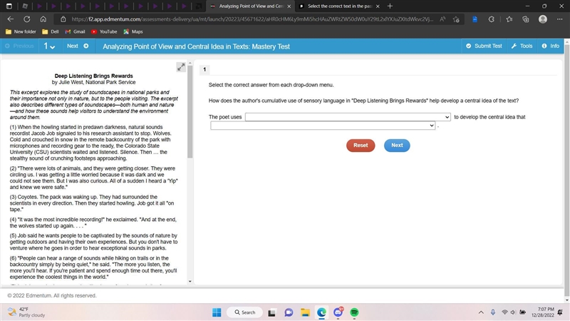 Select the correct answer from each drop-down menu. How does the author's cumulative-example-1