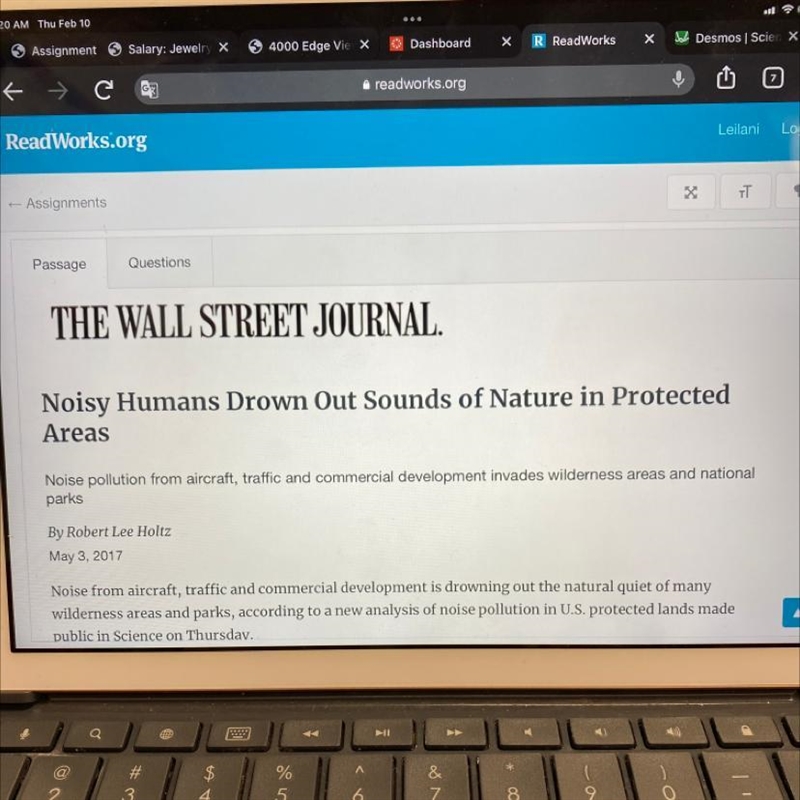 How might the noise that humans make be affecting humans? A It may be negatively affecting-example-1