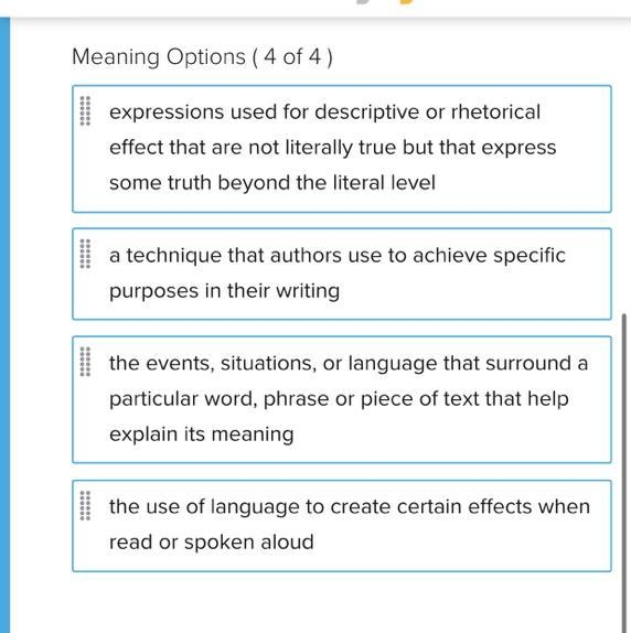 Can someone pls tell me which one is a context and which one is for figurative language-example-1