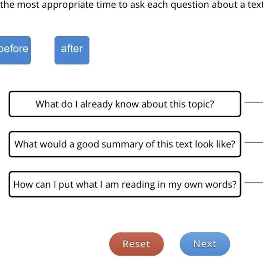 Drag each tile to the correct box. Look at the questions. What is the most appropriate-example-1