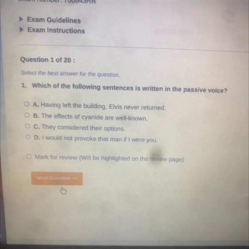 Which of the following sentences is written in the passive voice-example-1