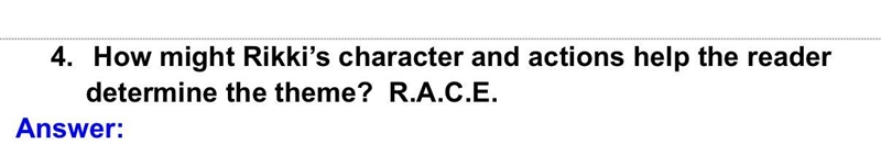 How might Rikki's character and actions help the reader determine the theme? (USE-example-1