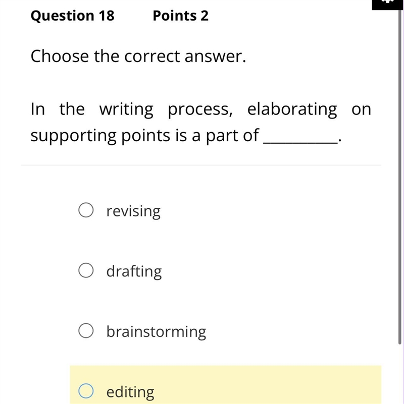 In the writing process, elaborating on supporting points is a part of-example-1