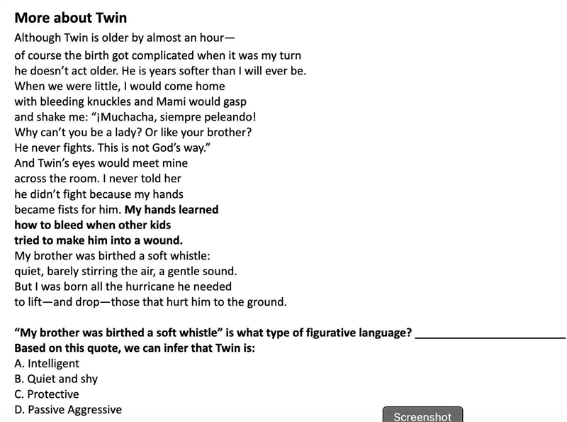 “My brother was birthed a soft whistle” is what type of figurative language? ________________________ Based-example-1