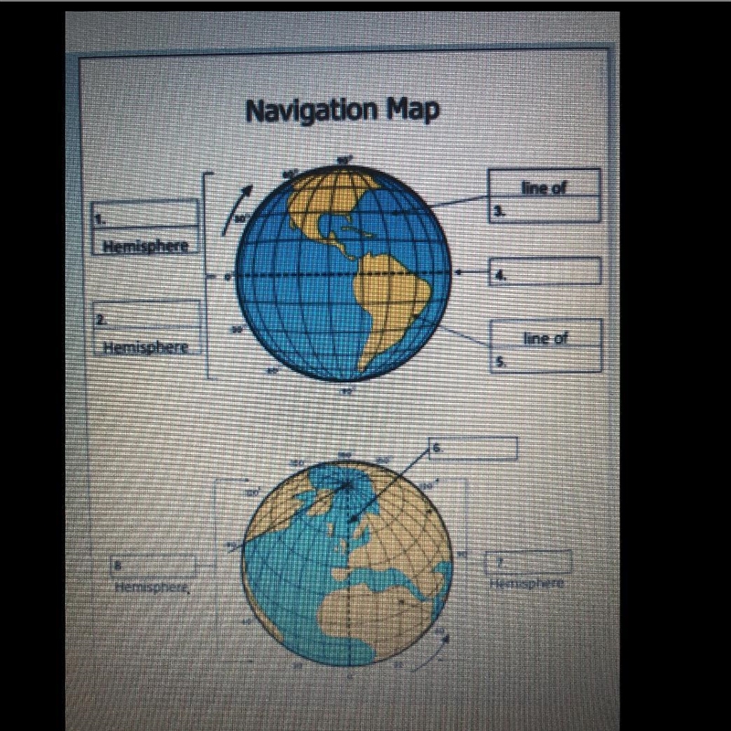 What hemisphere is located by item 1 on the navigation map ?-example-1